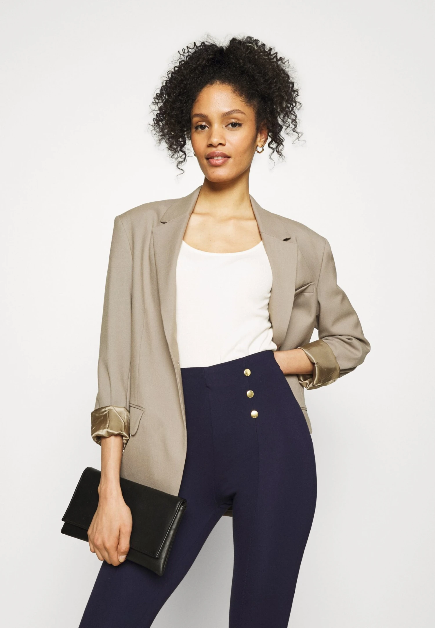 Anna Field Punto Leggings With Button Detail - Legging - Dark Blue 4 Anna Field Punto Leggings With Button Detail - Legging - Dark Blue - Afbeelding 4