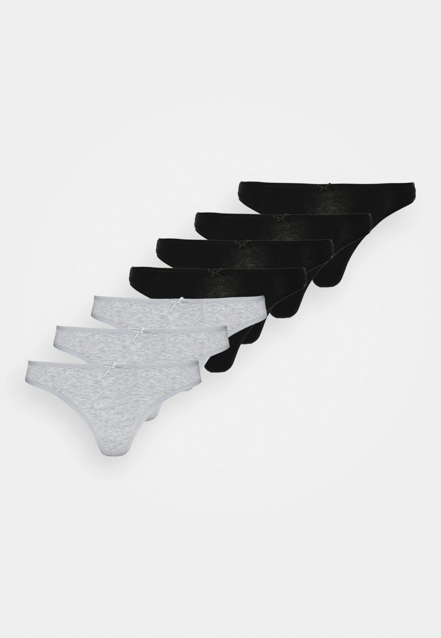 Anna Field Georgina 7Pp Thong Cotton - String - Black/Grey 5 Anna Field Georgina 7Pp Thong Cotton - String - Black/Grey - Afbeelding 5