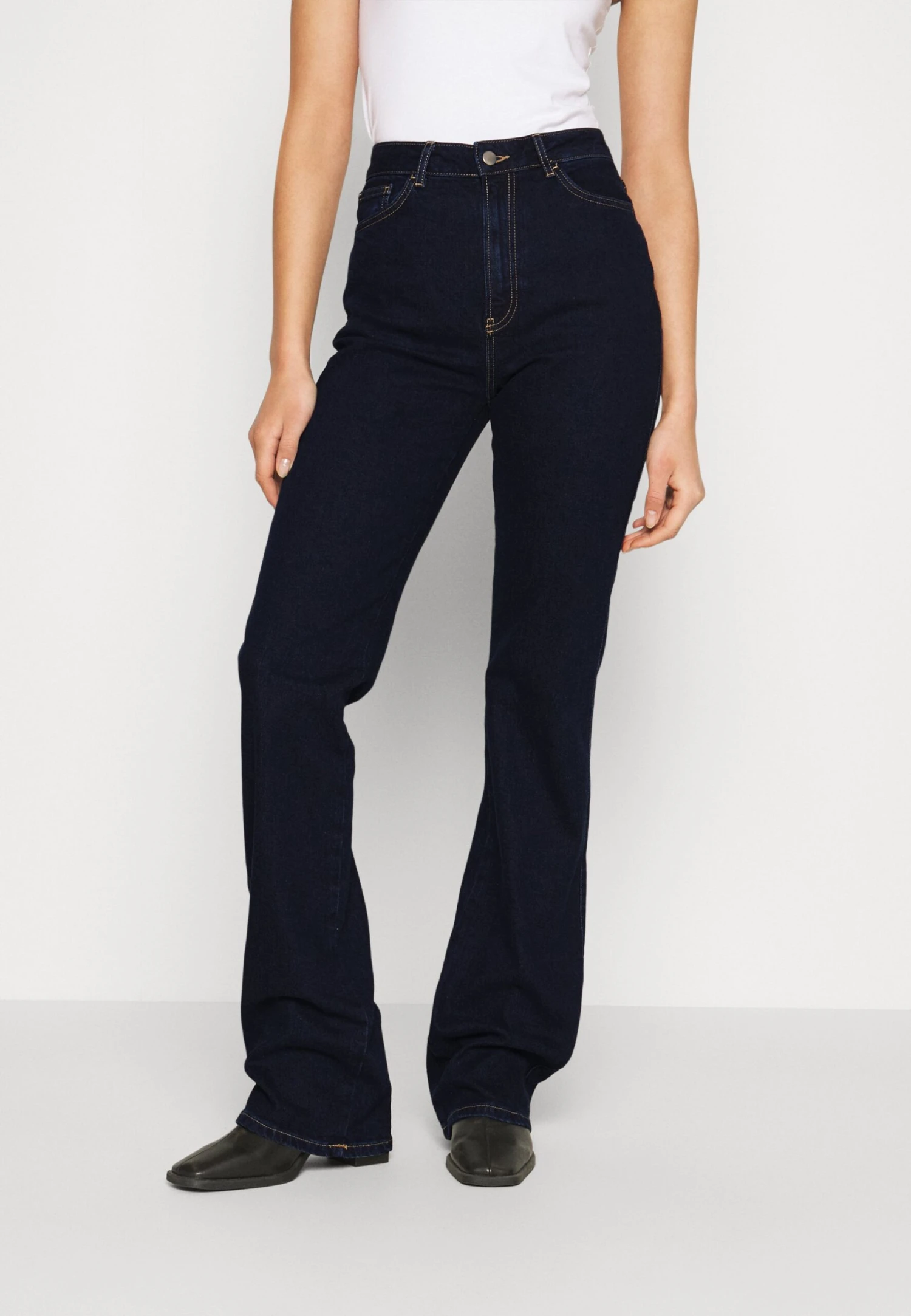 Flared Jeans - Dark Blue Denim 1 Flared Jeans - Dark Blue Denim