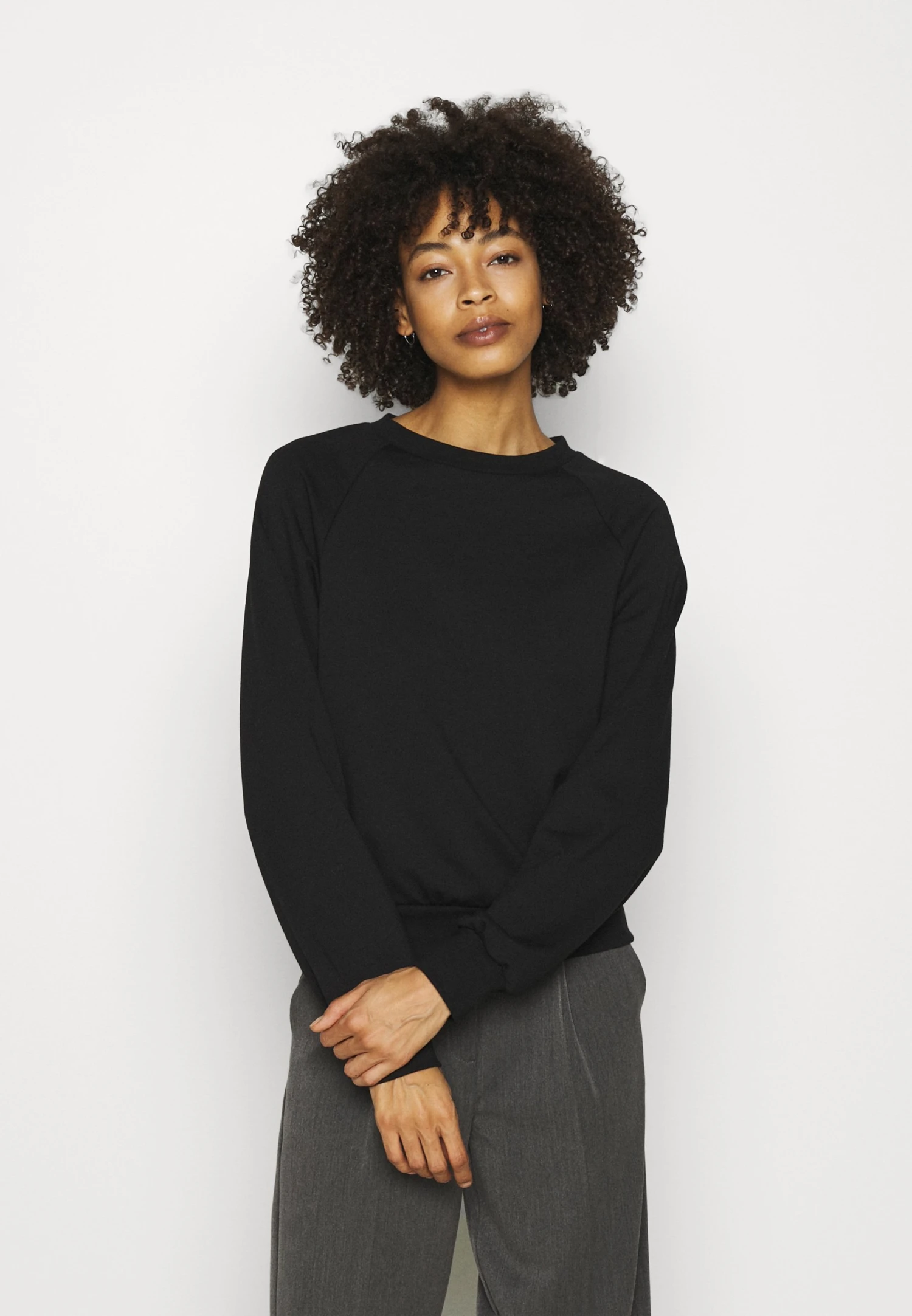 Anna Field Basic CleanCrew Neck Sweatshirt- Sweater - Black