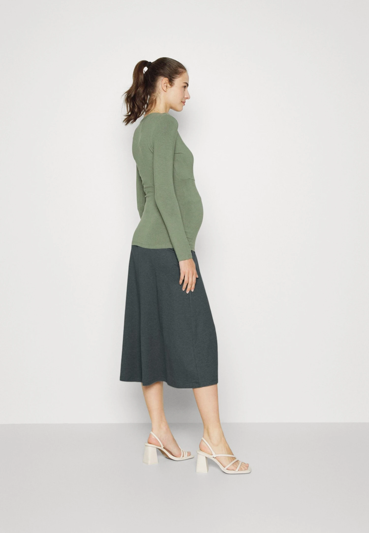 Maternity Basic Midi Skirt- Kokerrok - Light Green 3 Maternity Basic Midi Skirt- Kokerrok - Light Green - Afbeelding 3