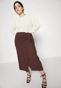 Curvy Textured Sarong Midi Skirt - Wikkelrok - Brown 9 Curvy Textured Sarong Midi Skirt - Wikkelrok - Brown -Anna Field 49784824a17b4718aa7a745c7f75ba23