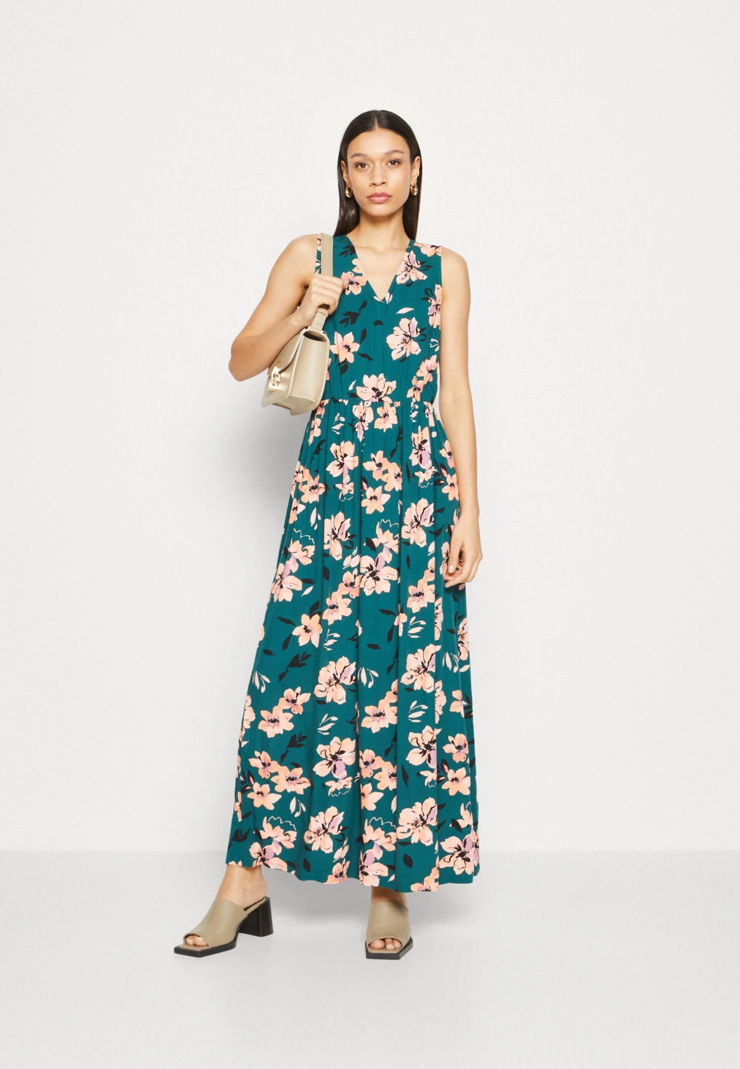 Anna Field Maxi-Jurk - Dark Green/Pink 2 Anna Field Maxi-Jurk - Dark Green/Pink - Afbeelding 2