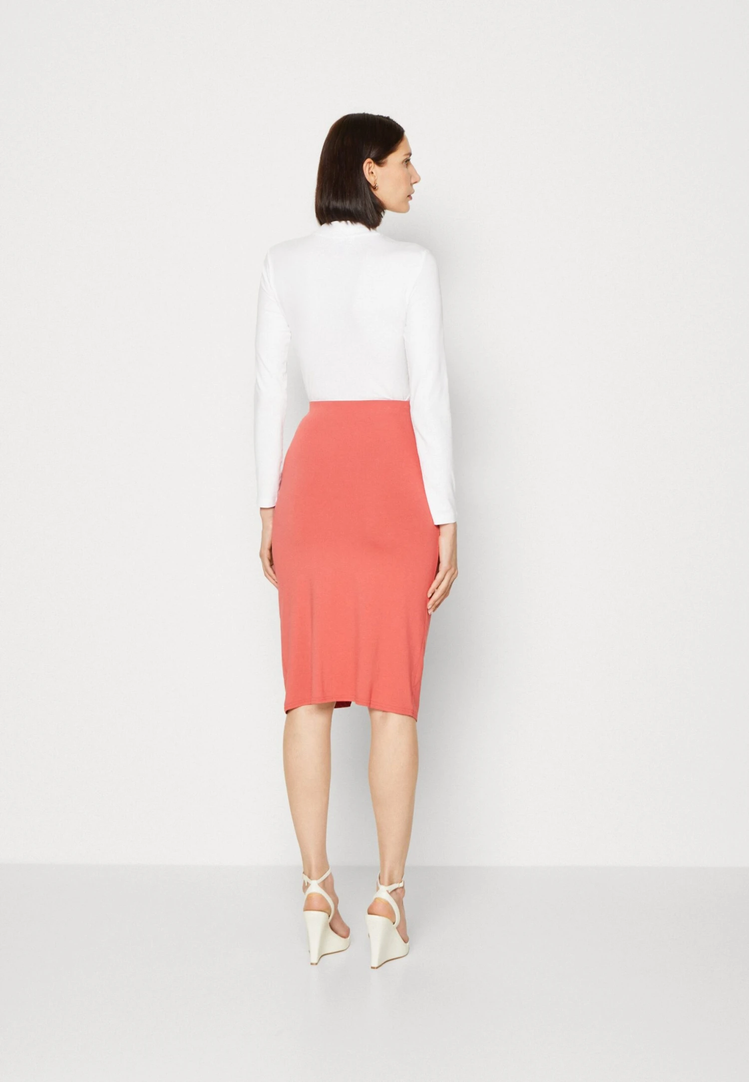 Anna Field Front Knot Midi Skirt - Kokerrok - Red 3 Anna Field Front Knot Midi Skirt - Kokerrok - Red - Afbeelding 3