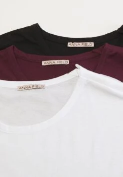 Anna Field 3 Pack - T-Shirt Basic - Dark Red/White/Black -Anna Field 7189f3de660c4816a95b01514f0e4eb6