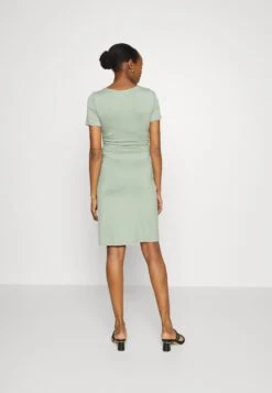 Short Sleeves Ruched Waist Mini Flared Dress - Jerseyjurk - Light Green 7 Short Sleeves Ruched Waist Mini Flared Dress - Jerseyjurk - Light Green -Anna Field c8fe3a1087754450a4d132399aa1f01c