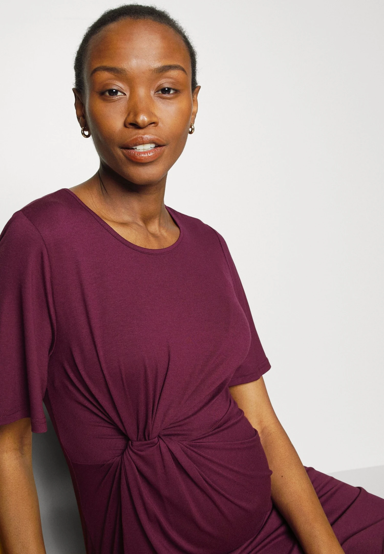 Sleeves Mini Dress- Jerseyjurk - Purple 4 Sleeves Mini Dress- Jerseyjurk - Purple - Afbeelding 4