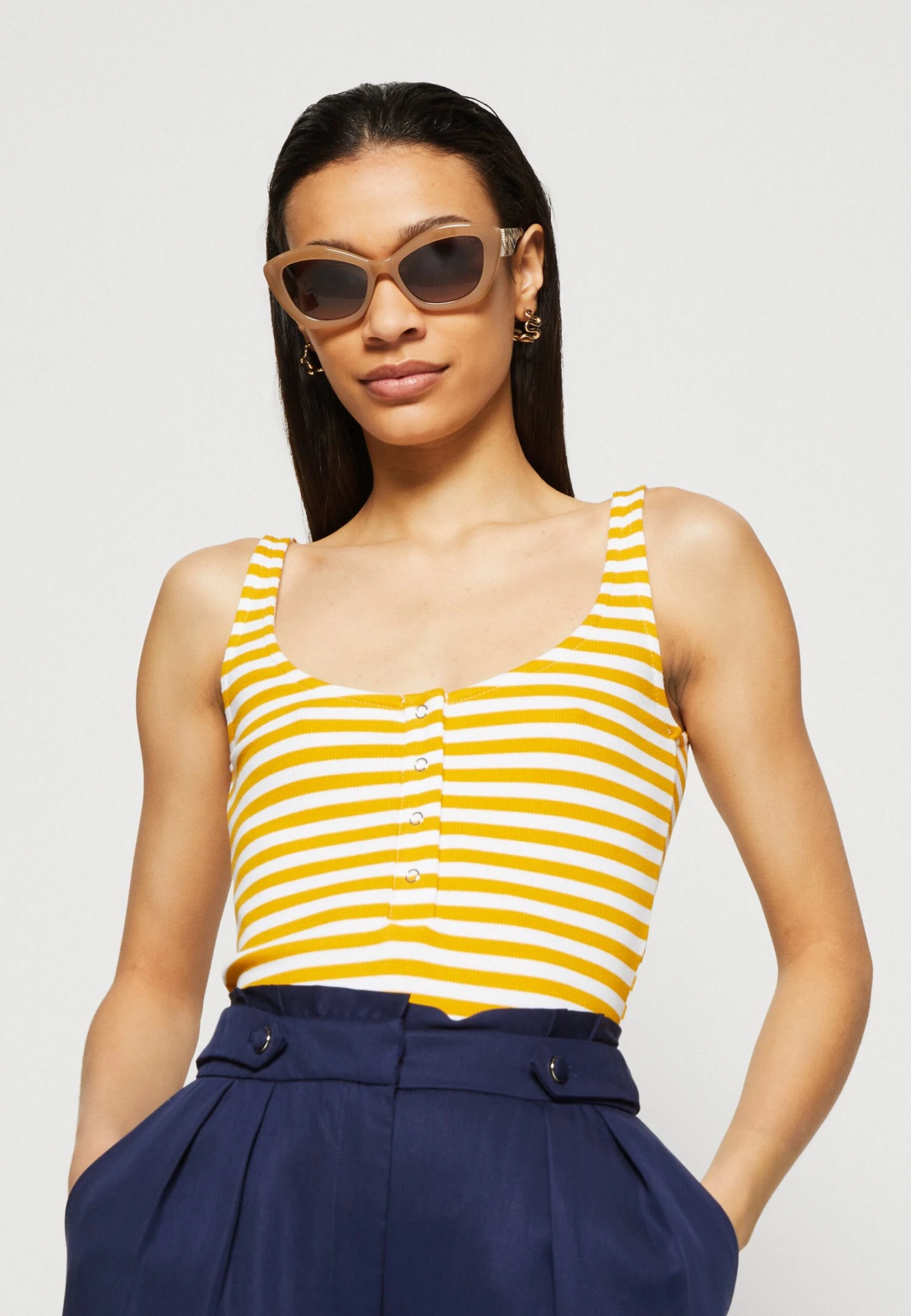 Anna Field Top - White/Yellow 4 Anna Field Top - White/Yellow - Afbeelding 4