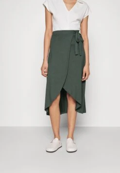 Anna Field Basic Wrap Over Midi Skirt- A-Lijn Rok - Light Green